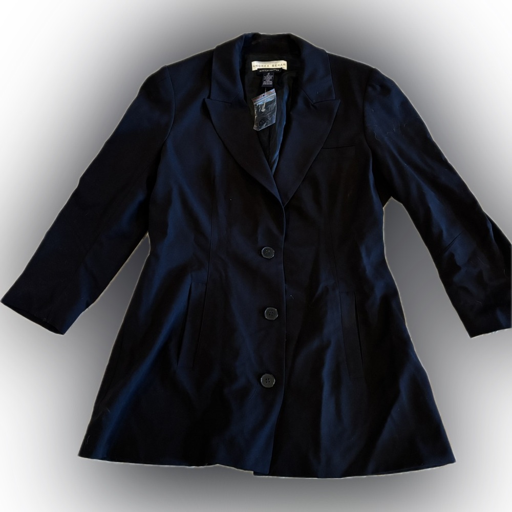 E8 Andrea Behar Boston Proper Black Single-Breasted Blazer Size 12
